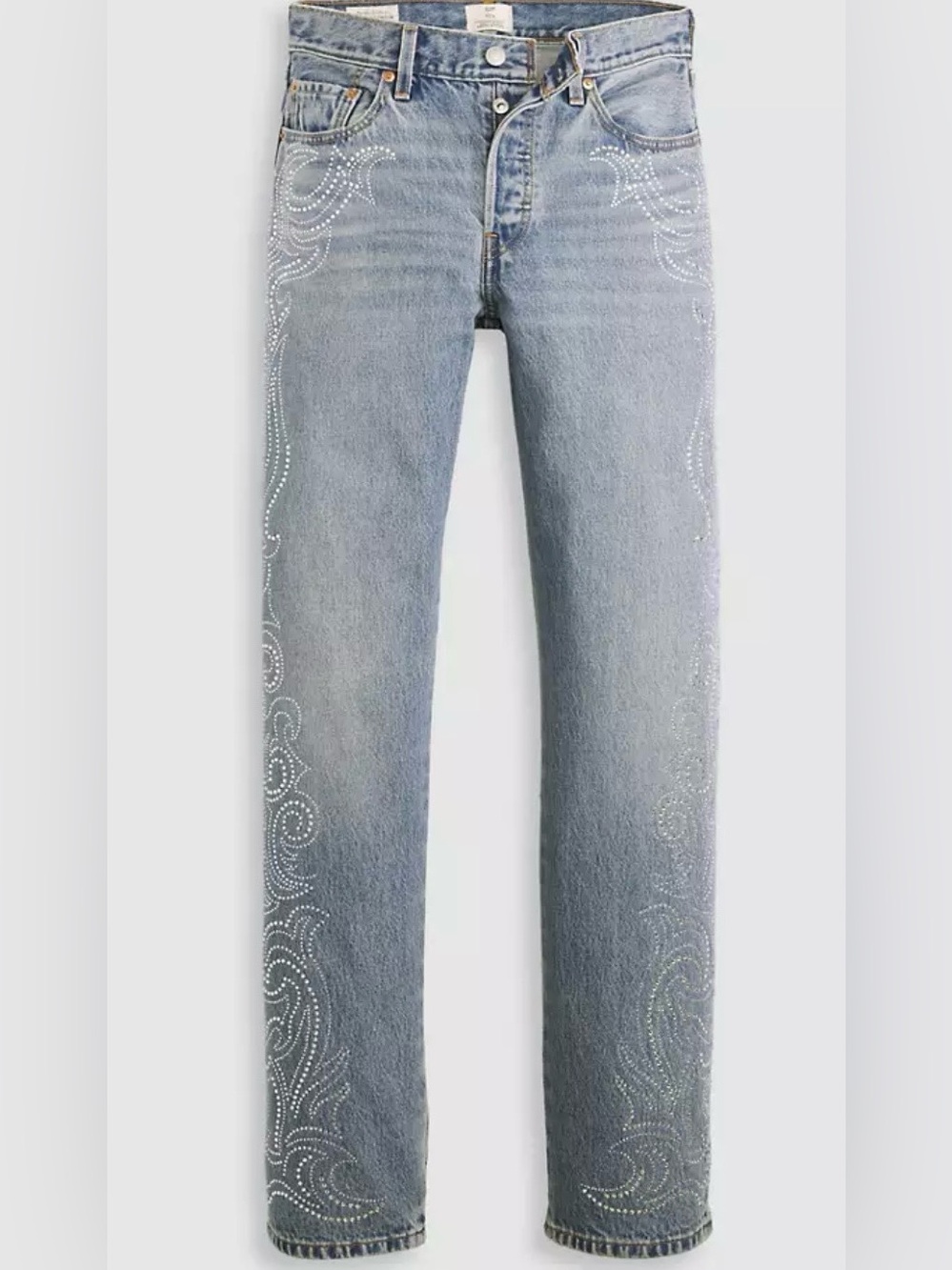 BEYONCE x LEVI’S 501 - 90s Women's Jeans Western Crystal Medium Wash BNWT 33x32